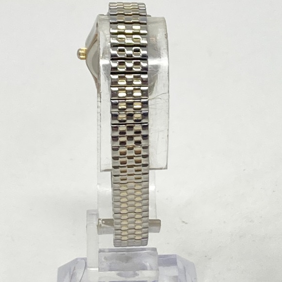 Vtg Timex Acqua Watch Women 19mm Silver Gold Tone Stretch Band New Batt 6" 2001 - Picture 6 of 14